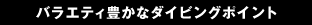バラエティ豊かなダイビングポイント